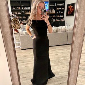 Betsy & Adam Formal Off the Shoulder Dress